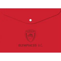 Φάκελος Κουμπί Ολυμπιακός Μπάσκετ 33x24cm Κόκκινος (HP.BTS.ENV.014)