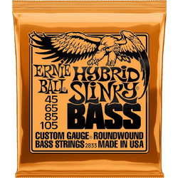 Ernie Ball 2833 Σετ 4 Χορδές Ηλεκτρικού Μπάσου Nickel Plated Steel 45-105" Custom Light Tension