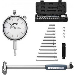 Σετ εργαλείων μέτρησης VEVOR Dial Test Indicator και Bore Gauge, Δείκτης με ακρίβεια 0,03 mm, Εύρος οπής 50,8-152,4 mm με ράβδο, Θήκη αποθήκευσης, Αμόνια για βιομηχανικές μετρήσεις μηχανουργικής κατερ