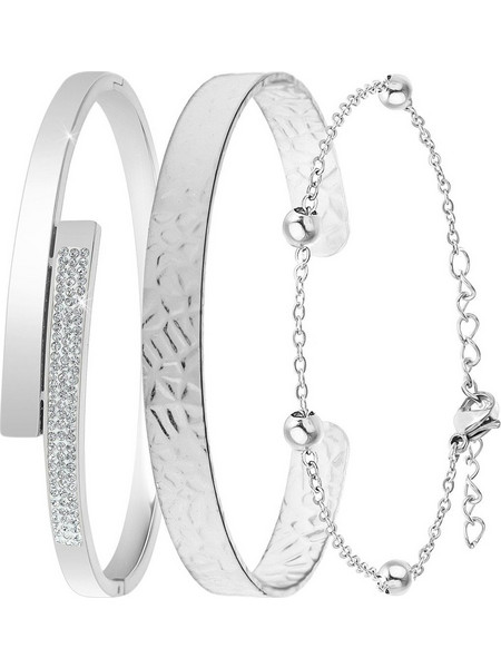 So Charm Σετ 3 Βραχιόλια διακοσμημένα με Κρύσταλλα Swarovski, Ασημί BS2532+B2500+B2371-A