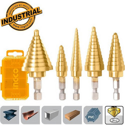 Ingco AKSDS2051 Τρυπάνια Κωνικά με 1/4" και 5/16" Σετ 5 τεμ