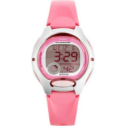 Casio Γυναικείο Ρολόι Χρονογράφος με Ροζ Καουτσούκ Λουράκι LW-200-4BVEF
