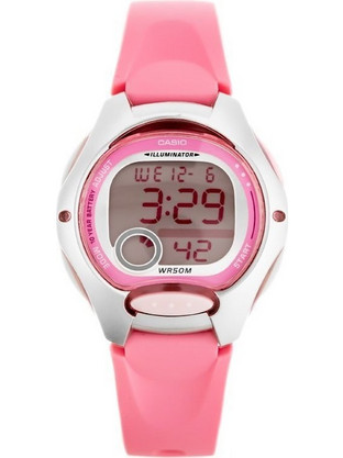 Casio Γυναικείο Ρολόι Χρονογράφος με Ροζ Καουτσούκ Λουράκι LW-200-4BVEF