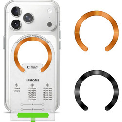 Tech-Protect Αυτοκόλλητο Magsafe MMP-210 Magnetic Ring 2-Pack Black & Cosmic Orange