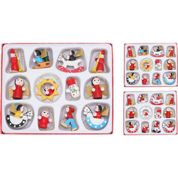 VINTAGE ΞΎΛΙΝΑ ΣΤΟΛΊΔΙΑ ΔΈΝΤΡΟΥ WOODEN HANGDECO SET 12PCS 2ASSORTED DH8064300