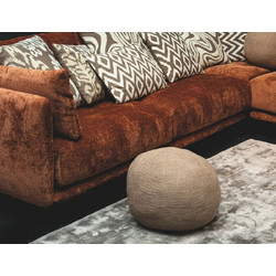 Πουφ PTMD Sanah - 40x35cm - Καφέ