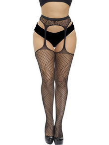 Ophelia's Dream Lingerie- Geometric pattern pantyhose- 101653