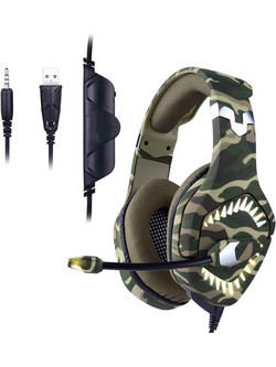 Ezra Ge03 Gaming Headset Over Ear Camo Green