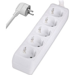 POWERTECH πολύπριζο PT-869, 5x schuko, 16A, 1.5m, λευκό