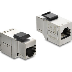 DELOCK Keystone module RJ45 90835, θηλυκό σε θηλυκό, Cat 6A STP, ασημί