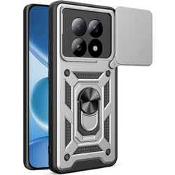 Bodycell Armor Slide Θήκη με Κάλυμμα Κάμερας & Ring Holder Silver (Xiaomi Redmi Note 15 / Poco M8)