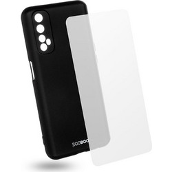 EGOBOO backcover for Realme 7i, Black + Tempered Glass