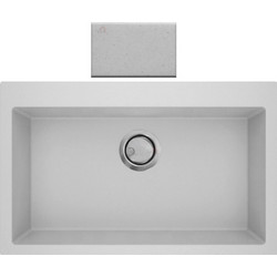 Crown Quadra Q-81 Ένθετος Νεροχύτης Γρανίτη Bianco Ice 79x50cm