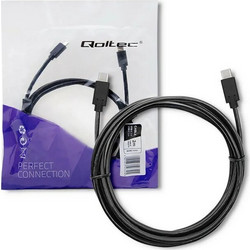 Qoltec Καλώδιο USB 3.1 USB-C to USB-C 2.5m Black 52352