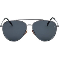 David Beckham DB1102/F/S KJ1 Ανδρικά Γυαλιά Ηλίου Aviator Κοκάλινα Ασημί με Μαύρο Polarized Φακό