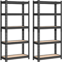 Songmics Σετ Ραφιέρες Dexion με 5 Ράφια 150 x 75 x 35 cm 2τμχ Black GLR302B01