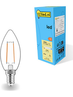Λάμπα LED 123LED E14 C35 Dimmable Filament 2700K 250lm 2.5W Warm White
