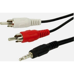 Καλώδιο GBC 14.1560.15 Jack 3.5mm σε 2x RCA - 3m, Αρσενικό & Επαφές Gold