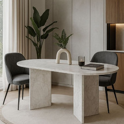 Τραπέζι Cortado Megapap χρώμα λευκό εφέ μαρμάρου 138x80x75εκ