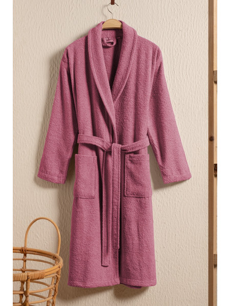 Stewehome Μπουρνούζι Unisex 100% Βαμβάκι με Γιακά Σάλι Παλαιό Ροζ