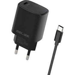 Beline U03 Φορτιστής με Καλώδιο USB-C με Θύρα USB-C 20W Power Delivery Black
