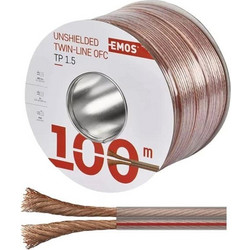 EMOS καλώδιο ηχείων 2x2,5mm διάφανο 100μ. (S8324)