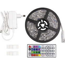 Ταινία LED RGB 5M 12V/24W με τηλεχειριστήριο και τροφοδοτικό LEDSTRGBD-5050-243010S202/5-WL
