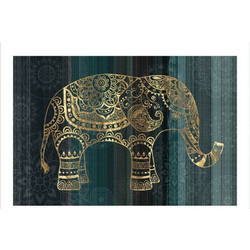 Olympus Golden Elephant on a Blue Background Χρυσός Ελέφαντας σε Μπλε Φόντο Diamond Painting Kit 40x30cm