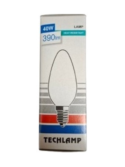 Techlamp Λάμπα Κερί Ε14/40W Γάλακτος