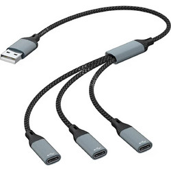 Αντάπτορας USB-A male σε 3x USB-C female Noerdic - Μαύρο USB-191