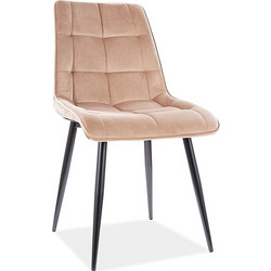 Επενδυμένη καρέκλα ύφασμιμι Chic 50x43x88 μαύρο/μπεζ βελούδο DIOMMI CHICVCBE