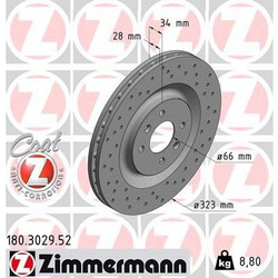 Zimmermann 180302952 - Δισκόπλακα - ZIMMERMANN ΔΙΣ-ΚΕΣ ΤΡΥΠΗΤΕΣ SPORT