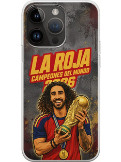 Θήκη La Roja Campeones del Mundo - Marc Cucurella iPhone 15 Pro Max Flexible TPU (Διάφανη Σιλικόνη)