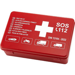 First Aid Car Kit Φαρμακείο Αυτοκινήτου Πρώτων Βοηθειών με Πιστοποίηση DIN 13164-2022 με Κουτί με Εξοπλισμό 1 Τεμάχιο