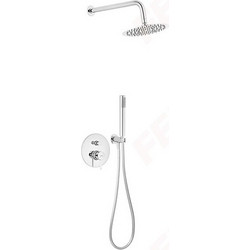 Εντοιχιζόμενο Πλήρες Σετ Λουτρού Ferro Ciriculus Chrome Μίκτης 2 Εξόδων & Κώδωνας Inox O20εκ & Τηλ. (BCK7P-SET1-S)