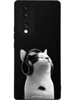 Sonique Men's Edition Θήκη (Honor 70 5G) με Σχέδιο «Audio Kitten - White»