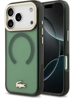 LACOSTE Shockproof Transparent Frosted Gold Logo Magsafe Case For Iphone 17 Pro Sinople - (LCHMP17LUFWAE)