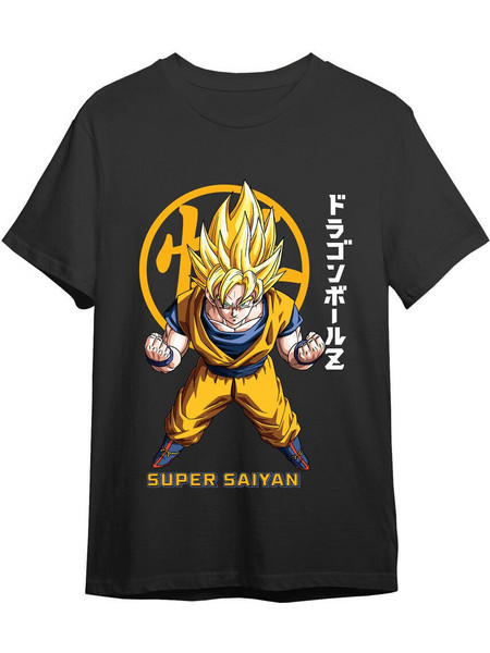 Dragon Ball Z Goku Super Saiyan Kanji adult t-shirt