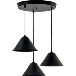Arkolight Κρεμαστό Φωτιστικό Οροφής Τρίφωτο E27 Μαύρο 2210-3/3