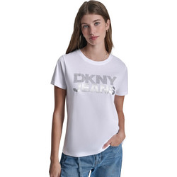 DKNY STACKED RHINESTONE FOIL ΜΠΛΟΥΖΑ ΓΥΝΑΙΚΕΙΑ DJ6T1746-C5L (C5L/WHITE-SILVER)