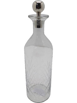 SHIRAN ΜΠΟΥΚΑΛΑ 10x10x37cm ΓΥΑΛΙ ΔΙΑΦΑΝΟ SILVER ΑΛΟΥΜΙΝΙΟ