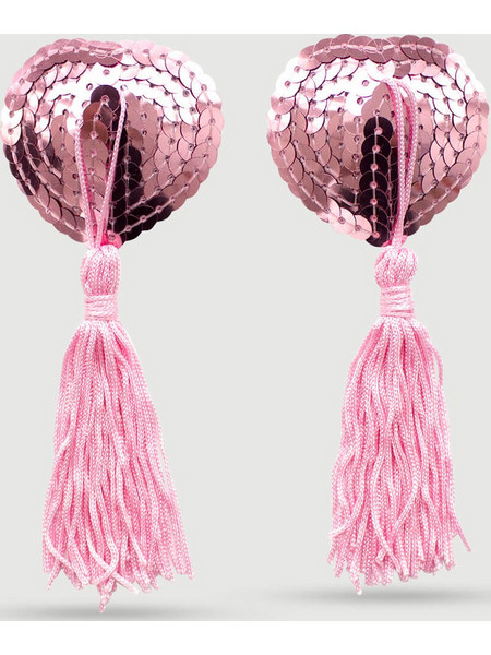Αυτοκόλλητα Θηλών Με Παγιέτες & Κρόσσια Sequin Nipple Pasties With Tassels - Ροζ