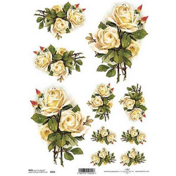 Ριζόχαρτο white roses 21x29εκ. (ITD-R225)