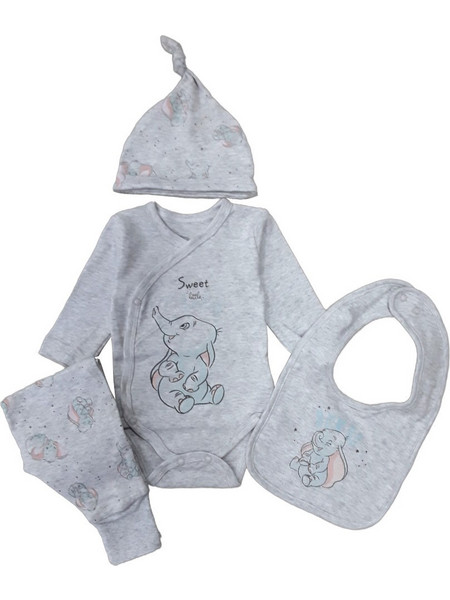 Σετ Νεογέννητου 4τμχ Interlock White Grey Sweet Elephant 8040107