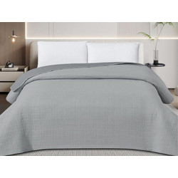 Κουβερλί Κεντημένο Διπλής Όψης 100% Microfiber Γαρύφαλλο - Silver-Γκρι, 220x240