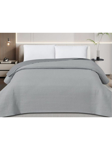 Κουβερλί Κεντημένο Διπλής Όψης 100% Microfiber Γαρύφαλλο - Silver-Γκρι, 220x240