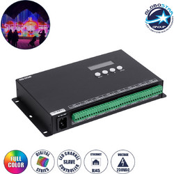 GLOBOSTAR(R) 90144 SEEKWAY EN-508 MATRIX Pixel Addressable RGB/RGBW Channel Controller 8CH AC 100-240V IP20 - DMX512 + Art-Net + SPI/TTL + Ethernet + RS-485 + Έως 8192 RGB / 6144 RGBW Pixels - M28.5xΠ