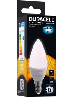 ΛΑΜΠΤΗΡΑΣ DURACELL CANDLE LED E14 6W 2700K DIMMABLE