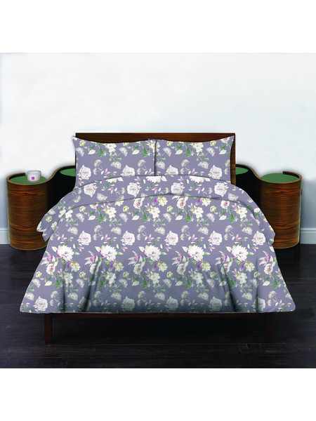 Σετ Παπλωματοθήκη Υπέρδιπλη 220x240 Cosmin Libre Flowers Purple