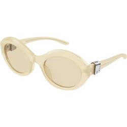 Balenciaga BB0460S 005 Γυναικεία Γυαλιά Ηλίου Οβάλ Κοκάλινα Λευκά με Διαφανές Φακό